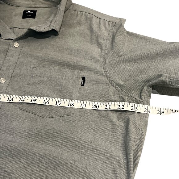 RIPZONE Men's Shortsleeved Button Down Shirt Size Large Poly Cotton Grey - Picture 7 of 8